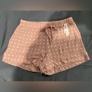 Pink polkadot sleep shorts
